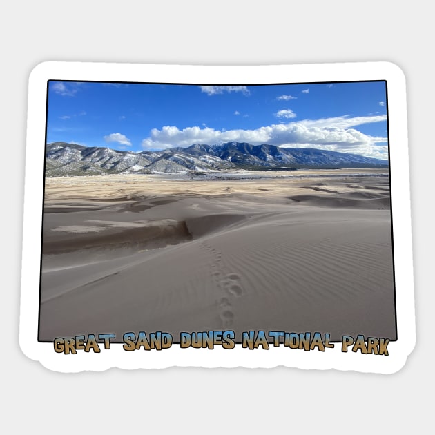 Colorado State Outline (Great Sand Dunes National Park) Sticker by gorff